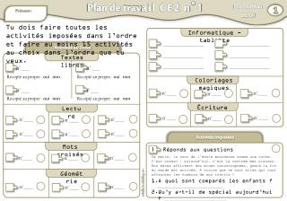 Plan de trav ail CE2 n°1