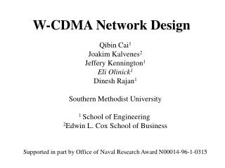 W-CDMA Network Design