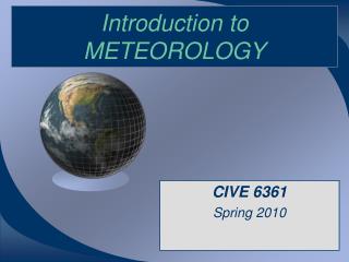 Introduction to METEOROLOGY