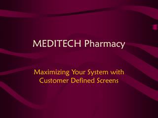 MEDITECH Pharmacy