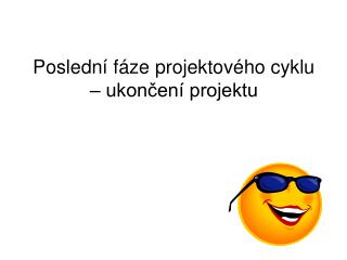 Poslední fáze projektového cyklu – ukončení projektu