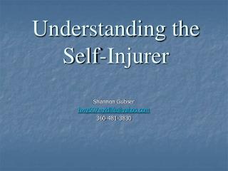 Understanding the Self-Injurer