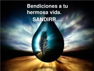 Bendiciones a tu hermosa vida. SANDIRR....