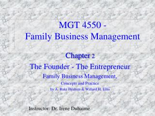 MGT 4550 - Family Business Management