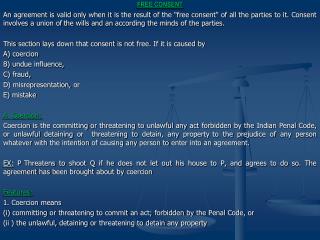 FREE CONSENT