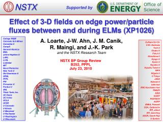 Effect of 3-D fields on edge power/particle fluxes between and during ELMs (XP1026)