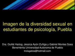 Imagen de la diversidad sexual en estudiantes de psicología, Puebla