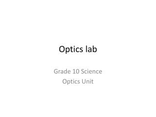 Optics lab