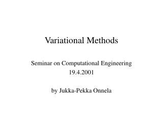 Variational Methods