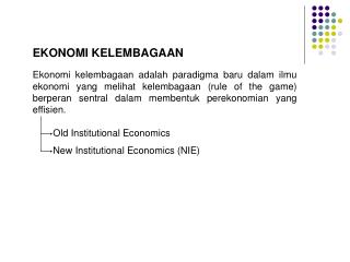 EKONOMI KELEMBAGAAN