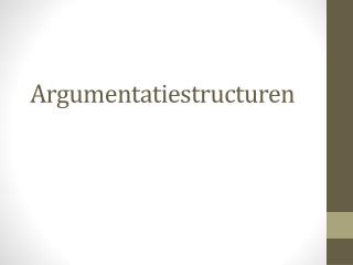 Argumentatiestructuren