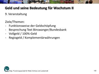 Geld und seine Bedeutung für Wachstum II