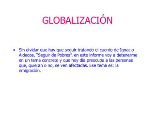 GLOBALIZACIÓN