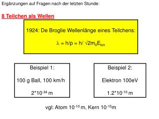 8 Teilchen als Wellen