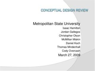 CONCEPTUAL Design Review