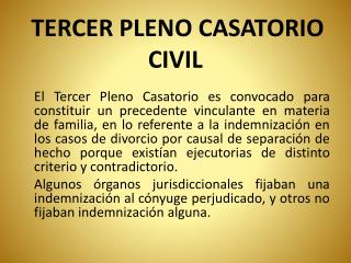 TERCER PLENO CASATORIO CIVIL