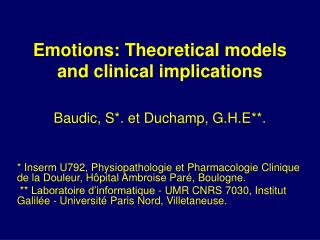 Emotions: Theoretical models and clinical implications