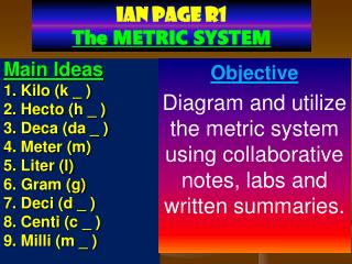 IAN PAGE R1 The METRIC SYSTEM