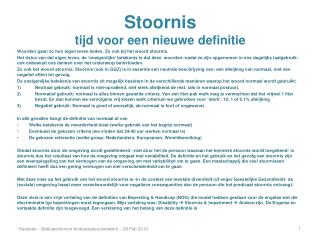 Stoornis tijd voor een nieuwe definitie