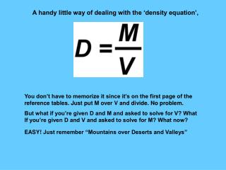 A handy little way of dealing with the ‘density equation’,