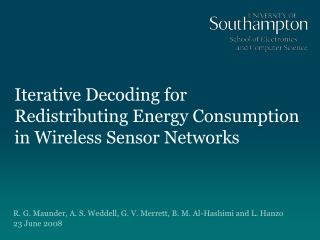 Iterative Decoding for Redistributing Energy Consumption in Wireless Sensor Networks