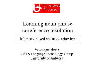 Learning noun phrase coreference resolution