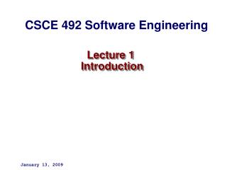 Lecture 1 Introduction