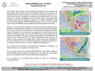 CENTRO DE ESTUDIOS Y PRON. METEOROLÓGICOS SUBCOORDINACIÓN DE PRON. EST. Y MET.