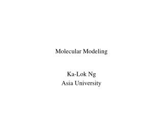 Molecular Modeling