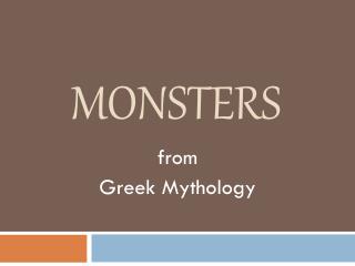 Monsters