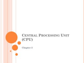 Central Processing Unit (CPU)