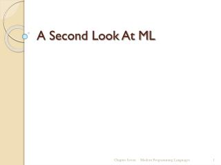 A Second Look At ML
