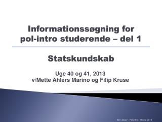 Informationssøgning for pol-intro studerende – del 1 Statskundskab