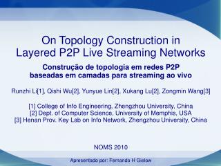 On Topology Construction in Layered P2P Live Streaming Networks