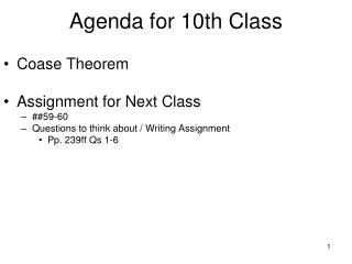 Agenda for 10th Class