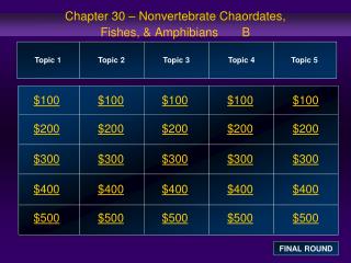 Chapter 30 – Nonvertebrate Chaordates, Fishes, &amp; Amphibians B