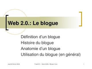 Web 2.0.: Le blogue