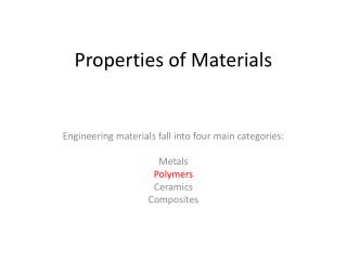 Properties of Materials