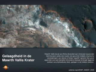 Gelaagdheid in de Mawrth Vallis Krater