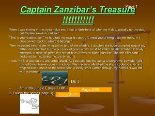 Captain Zanzibar’s Treasure !!!!!!!!!!!