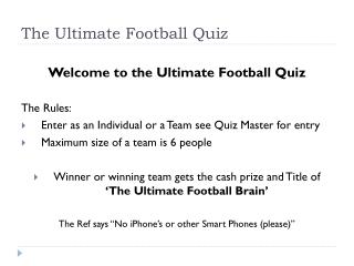 The Ultimate Football Quiz