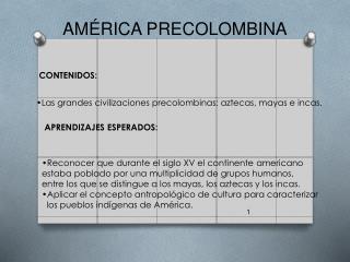 Las grandes civilizaciones precolombinas: aztecas, mayas e incas.