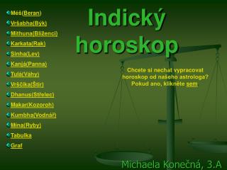 Indický horoskop