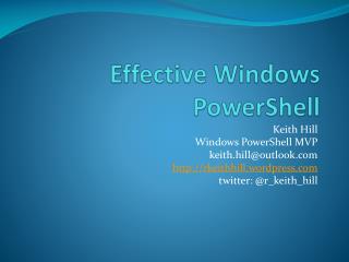 Effective Windows PowerShell