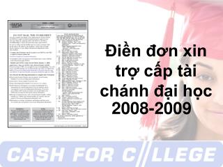 Điền đơn xin trợ cấp tài chánh đại học 2008-2009