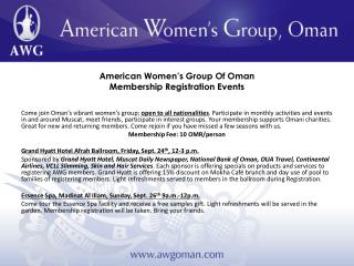 American Women’s Group Of Oman Membership Registration Events