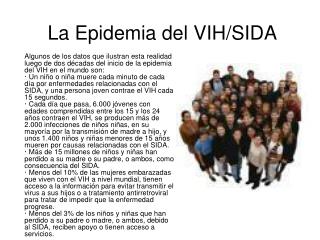 La Epidemia del VIH/SIDA