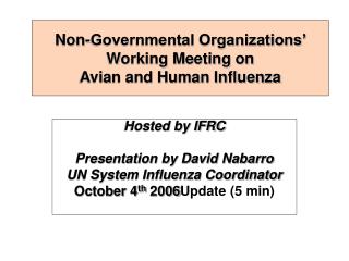 Non-Governmental Organizations’ Working Meeting on Avian and Human Influenza