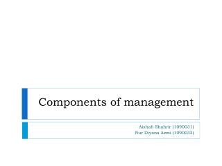 Components of management