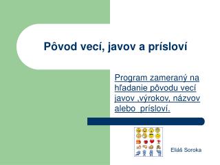 Pôvod vecí, javov a prísloví